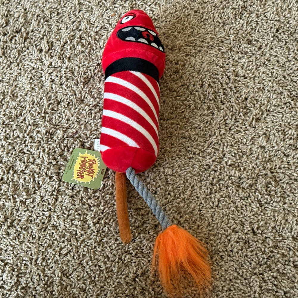Rare BARK BOX Rocket Monster Dog Toy - Household Horrors - Fireworks - BarkBox